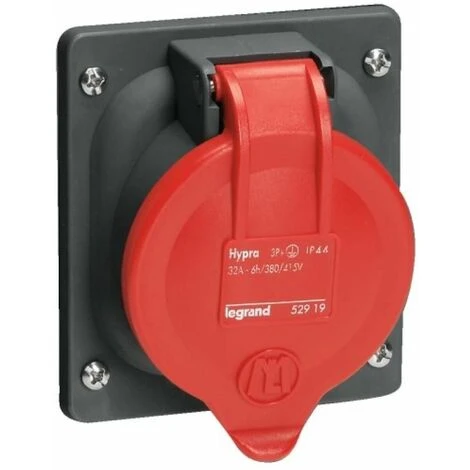 LEGRAND Prise à Entraxes Unifiés Fixe Hypra IP44 32A - 380V~ à 415V~ - 3P+T - Plastique 3 LEGRAND Prise à Entraxes Unifiés Fixe Hypra IP44 32A - 380V~ à 415V~ - 3P+T - Plastique