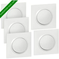 Lot De 5 Interrupteurs Va-et-vient Complet, LEGRAND Dooxie, Blanc ( Vendu Sans Griffes )