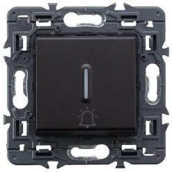 Bouton Cloche Lumineuse VALENA NEXT 1P 6A Foncé LEGRAND 741459
