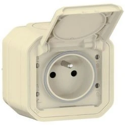 LEGRAND Prise De Courant Avec Volet Plexo Complet Saillie - Sable (070069)